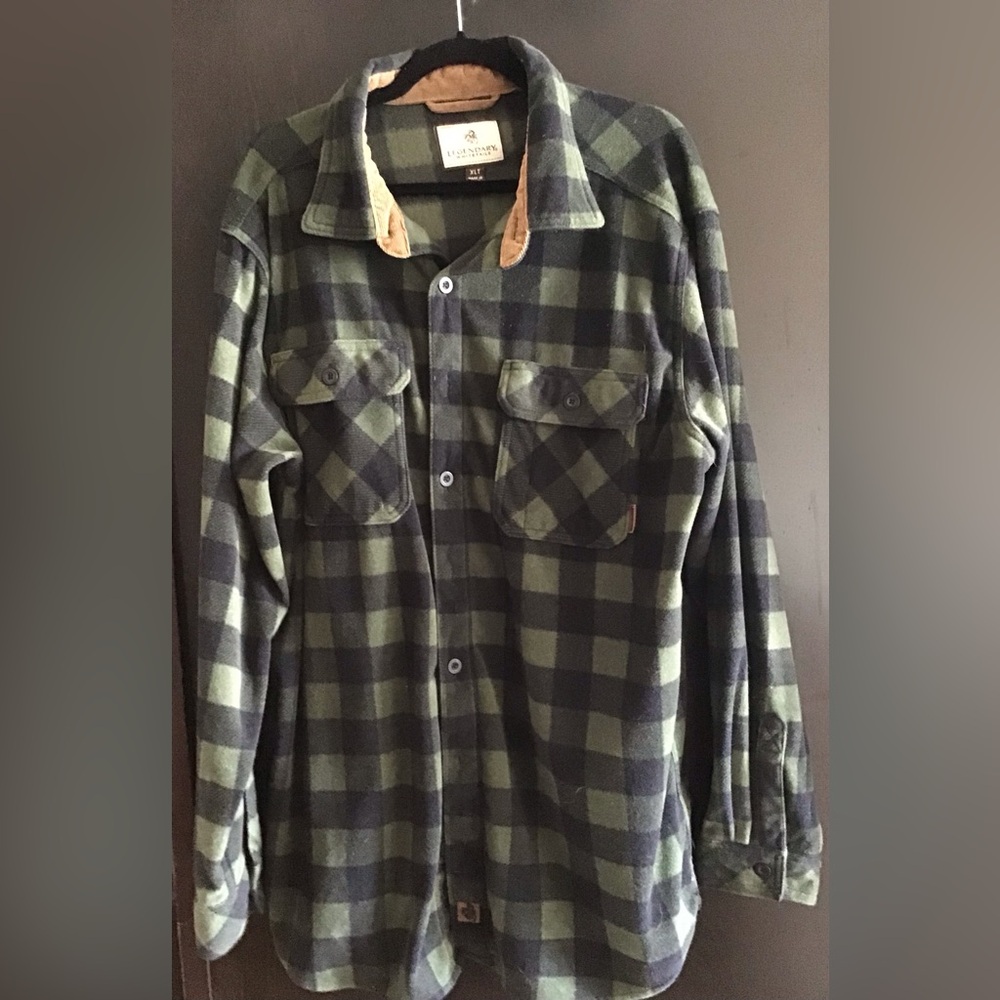 Legendary Whitetails Olive Green and Black Plaid Shacket